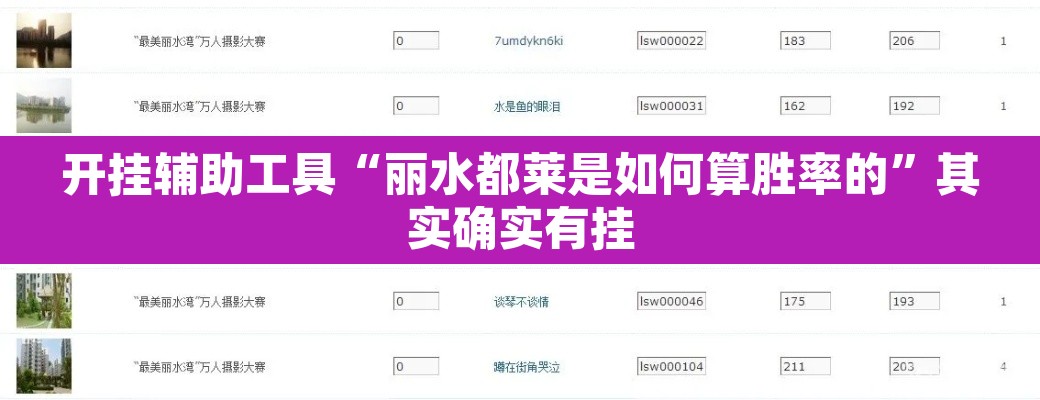 开挂辅助工具“丽水都莱是如何算胜率的”其实确实有挂