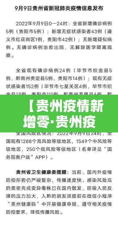 【贵州疫情新增零·贵州疫情新动态】
