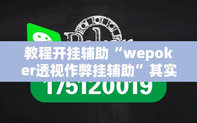 教程开挂辅助“wepoker透视作弊挂辅助”其实确实有挂