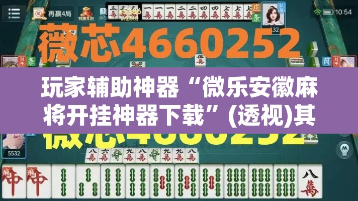 玩家辅助神器“微乐安徽麻将开挂神器下载	”(透视)其实确实有挂