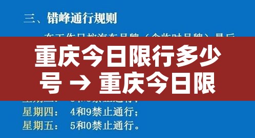 重庆今日限行多少号 → 重庆今日限号时间查询