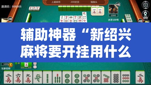 辅助神器“新绍兴麻将要开挂用什么软件”(透视挂)辅助透视教程