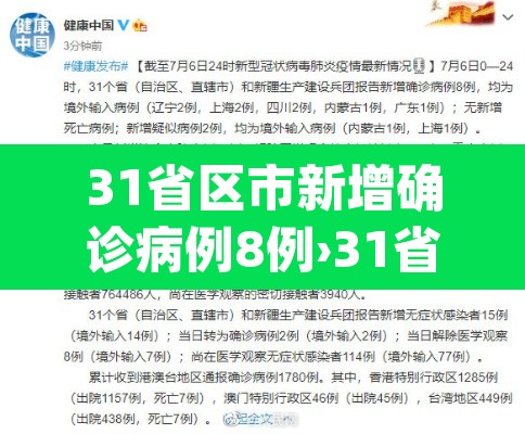 31省区市新增确诊病例8例›31省区市新增确诊病例21例_
