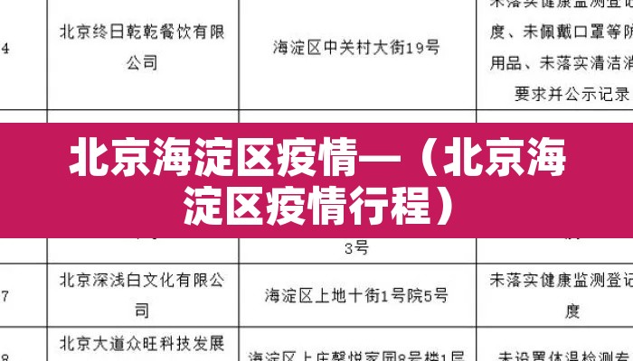 北京海淀区疫情—(北京海淀区疫情行程) 北京海淀区疫情—(北京海淀区疫情行程)