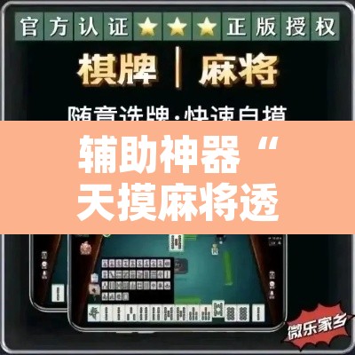 辅助神器“天摸麻将透视挂”开挂辅助脚本+详细开挂安装教程