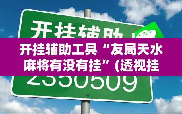 开挂辅助工具“友局天水麻将有没有挂”(透视挂)辅助透视教程
