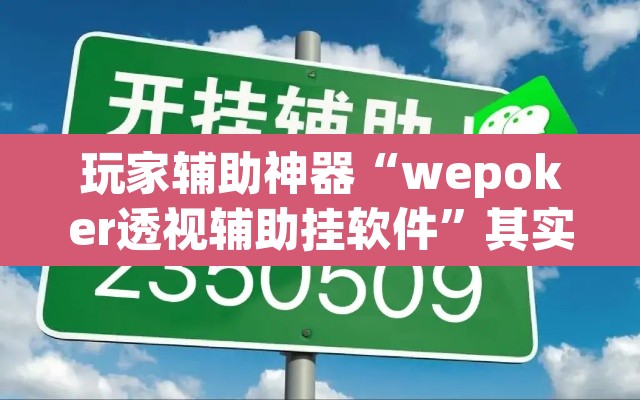 玩家辅助神器“wepoker透视辅助挂软件	”其实确实有挂