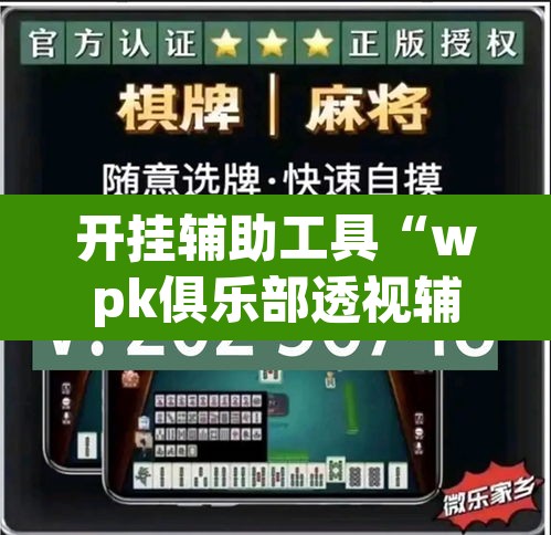 开挂辅助工具“wpk俱乐部透视辅助挂”其实确实有挂