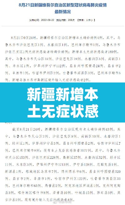 新疆新增本土无症状感染者97例›新疆新增确诊病例5例 无症状感染者8例 新疆新增本土无症状感染者97例›新疆新增确诊病例5例 无症状感染者8例