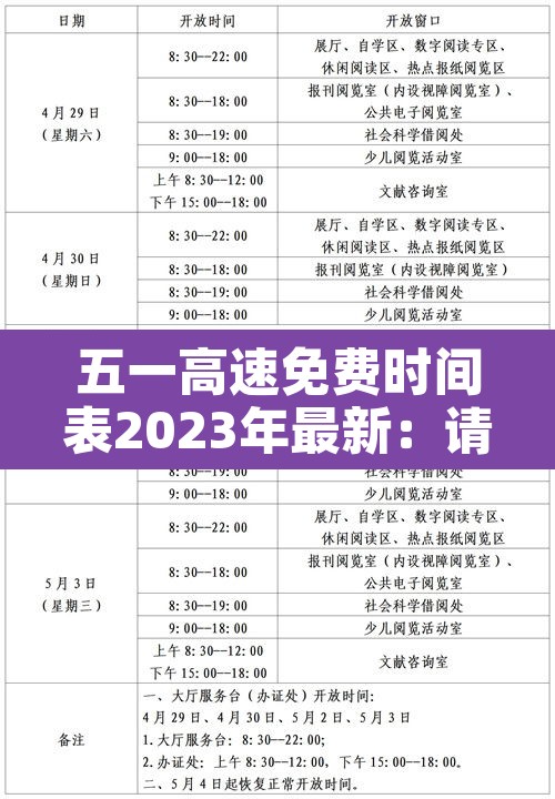 五一高速免费时间表2023年最新：请问2021五一高速免费几天?
