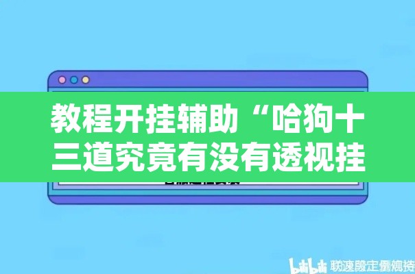 教程开挂辅助“哈狗十三道究竟有没有透视挂”(透视)其实确实有挂