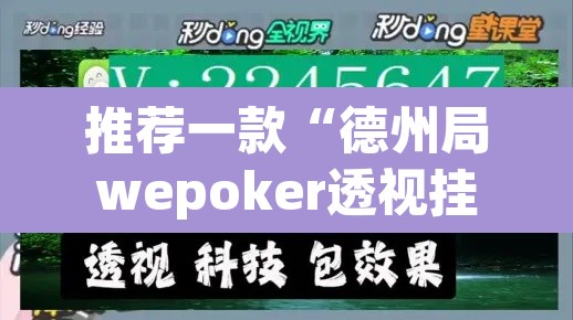 推荐一款“德州局wepoker透视挂	”开挂辅助脚本+详细开挂安装教程
