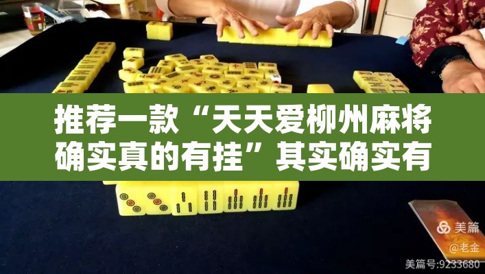 推荐一款“天天爱柳州麻将确实真的有挂	”其实确实有挂