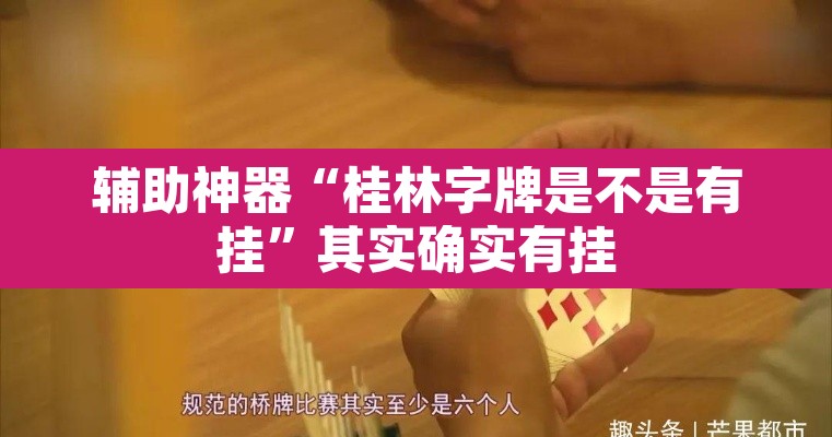 辅助神器“桂林字牌是不是有挂	”其实确实有挂