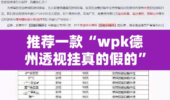 推荐一款“wpk德州透视挂真的假的”开挂辅助脚本+详细开挂安装教程