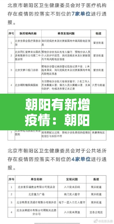 朝阳有新增疫情：朝阳新增确诊
