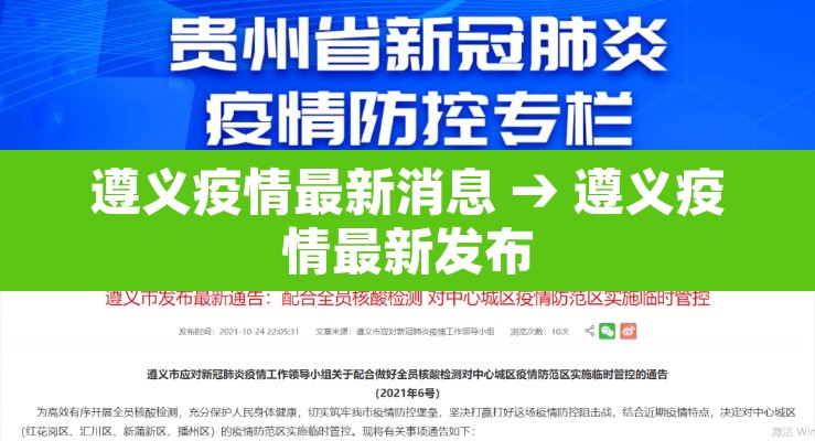 遵义疫情最新消息 → 遵义疫情最新发布
