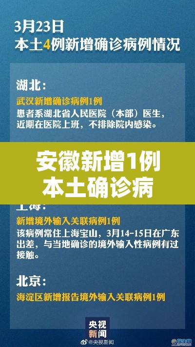 安徽新增1例本土确诊病例›安徽新增一例新冠肺炎确诊病例