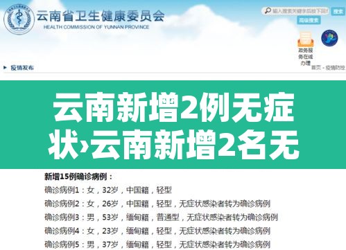 云南新增2例无症状›云南新增2名无症状