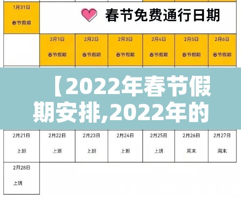 【2022年春节假期安排,2022年的春节假期】