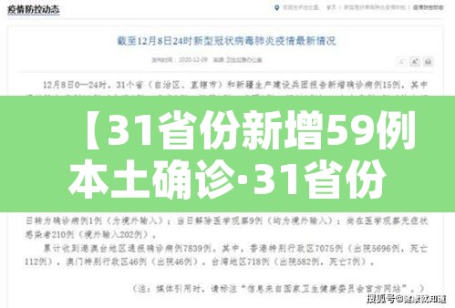 【31省份新增59例本土确诊·31省份新增确诊22例 其中本土9例】