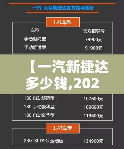 【一汽新捷达多少钱,2020款一汽捷达多少钱】