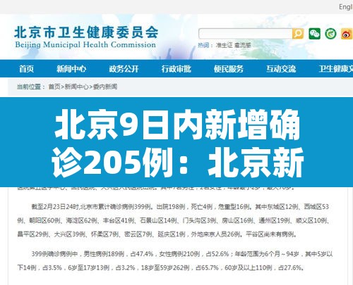北京9日内新增确诊205例：北京新增9例本土确诊