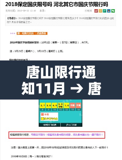 唐山限行通知11月 → 唐山最新限号11月
