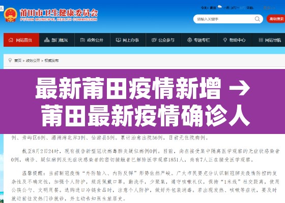 最新莆田疫情新增 → 莆田最新疫情确诊人数