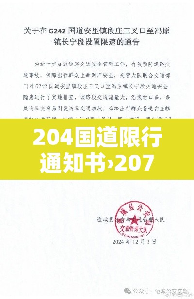 204国道限行通知书›207国道限行