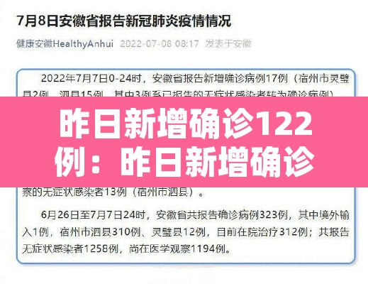 昨日新增确诊122例：昨日新增确诊多少例