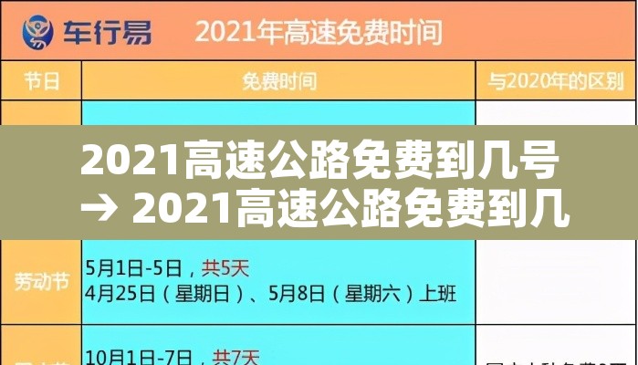 2021高速公路免费到几号 → 2021高速公路免费到几号结束