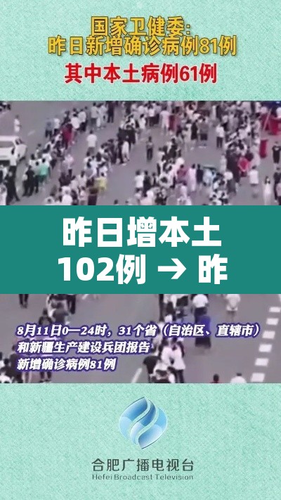 昨日增本土102例 → 昨日新增本土病历