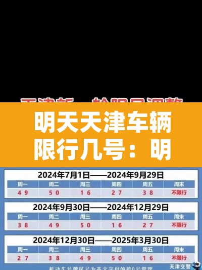明天天津车辆限行几号：明天天津车辆限行吗