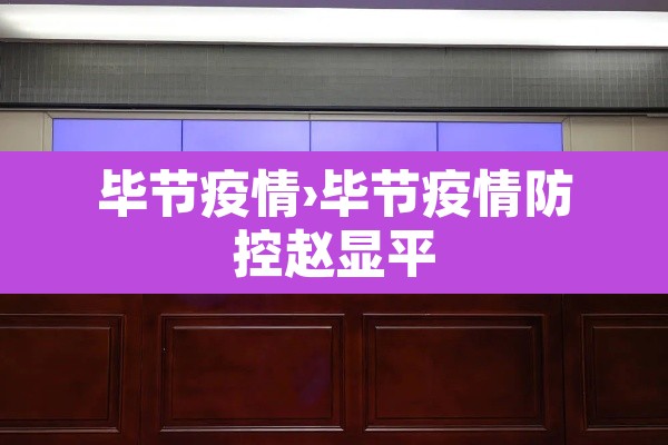 毕节疫情›毕节疫情防控赵显平