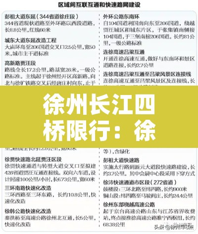 徐州长江四桥限行：徐州长江路