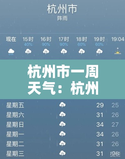 杭州市一周天气：杭州市一周天气预报7天