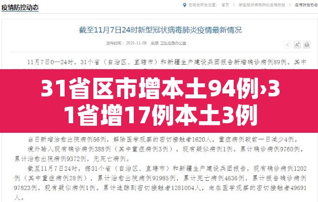 31省区市增本土94例›31省增17例本土3例