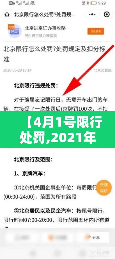 【4月1号限行处罚,2021年4月1日限行】