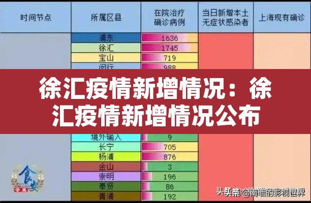 徐汇疫情新增情况：徐汇疫情新增情况公布