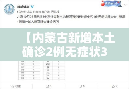 【内蒙古新增本土确诊2例无症状3例,内蒙古新增2例本土病例行动轨迹】 【内蒙古新增本土确诊2例无症状3例,内蒙古新增2例本土病例行动轨迹】