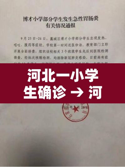 河北一小学生确诊 → 河北学生感染疫情 河北一小学生确诊 → 河北学生感染疫情