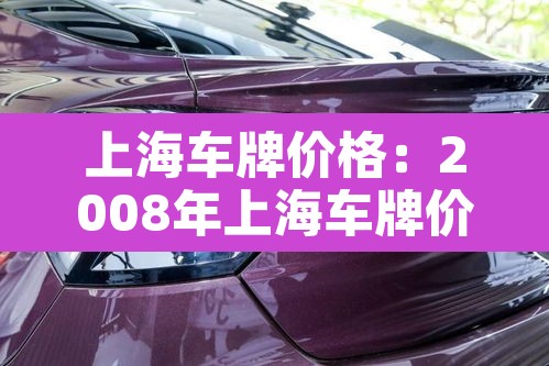 上海车牌价格：2008年上海车牌价格