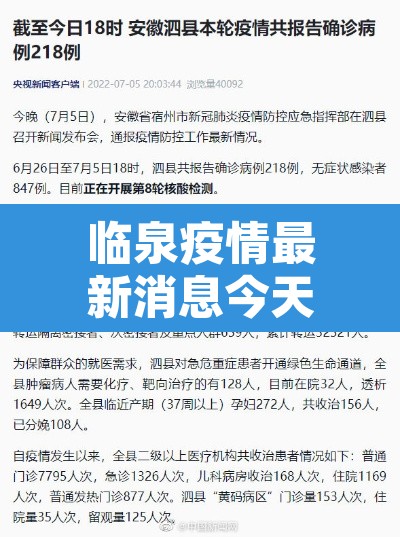 临泉疫情最新消息今天 → 临泉疫情速报