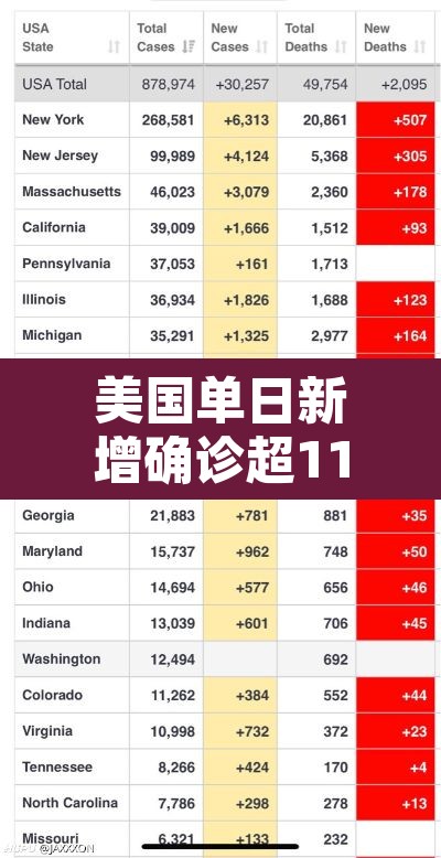 美国单日新增确诊超11万例：美国单日新增确诊超11万例的原因