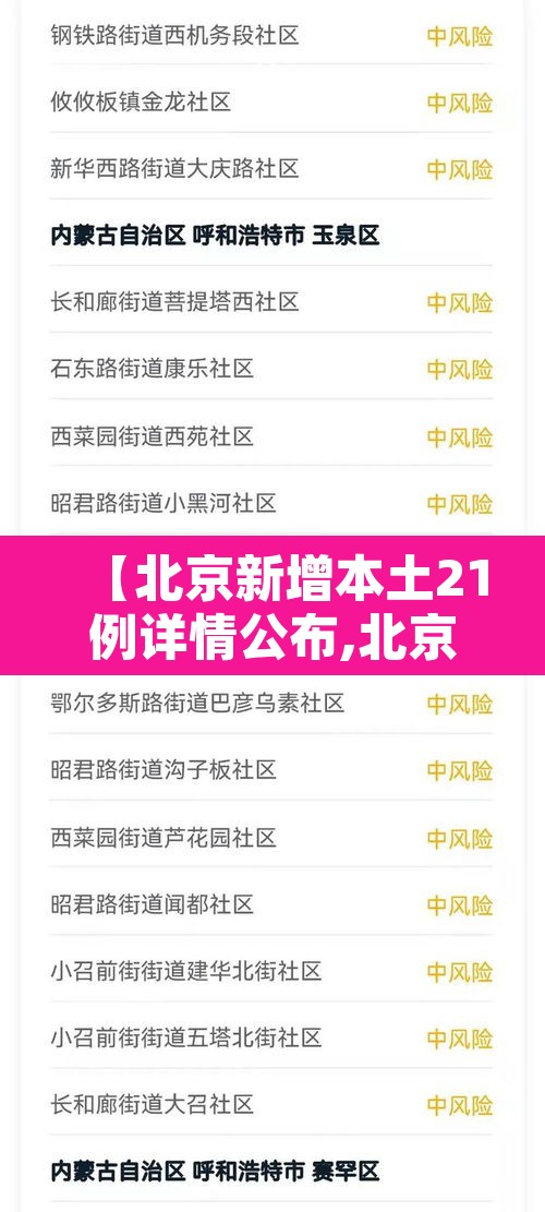 【北京新增本土21例详情公布,北京新增本土2例轨迹】