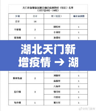 湖北天门新增疫情 → 湖北天门疫情最新消息2月12日