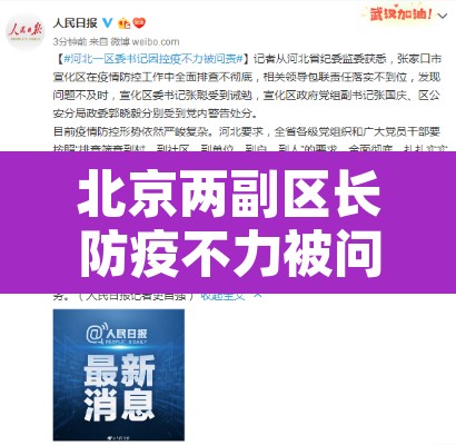 北京两副区长防疫不力被问责 → 北京提名副区长