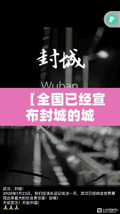 【全国已经宣布封城的城市,宣布封城的几个城市】