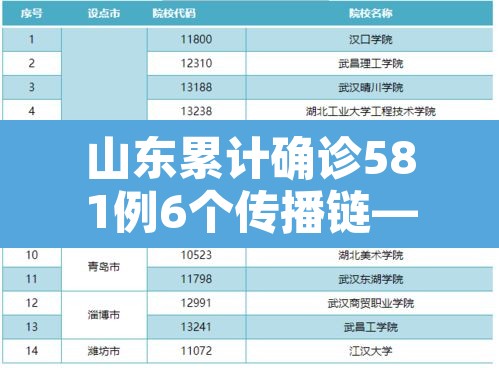山东累计确诊581例6个传播链—（山东发现传染病疫情）